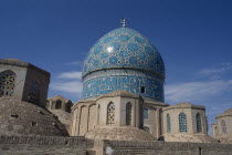 Safavid Cupola Tomb of Sufi Dervish Shah Nemattellah Vali. Turquiose and white tiled domed roof