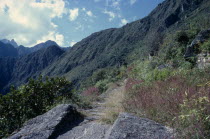 View of the start of the Inca road leading to Cusco Cuzco