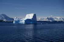 Icebergs and deep blue water