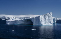 Icebergs and deep blue water