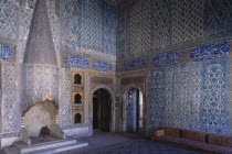 Topkapi Palace.  Interior of the Double Kiosk showing ornate decoration and Iznik tiles.Eurasia