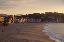 St Jean De Luz main beach at sunset