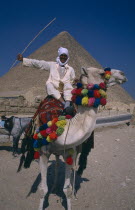 Man on camel in front of Pyramid