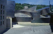 Bilbao.  The Guggenheim Museum designed by Frank Gehry.  Part view of exterior