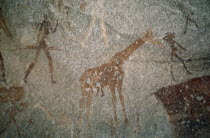 Detail of prehistoric cave painting.