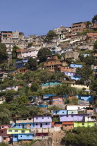 La Planicie community above main highway leaving the colourful hillside town and en route to La Guaira and the national airport   Colorful