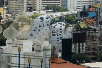 View of main autopista with Aladin pay by the hour hotel in foreground.motorway