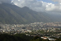 The city as seen from Valle Arriba  with Avila mountain in the background