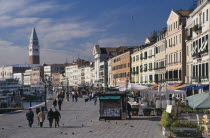 Castello.  View along Riva degli Schiavoni towards the Campanile