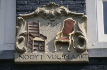 Close up detail of a wall tablet used before house numbers were addedNetherlands