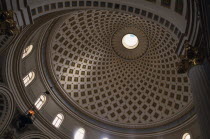 Mosta Dome Cathedral. Interior view of the Dome spiral roof