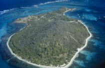 Aerial view over the island