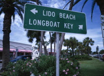 Longboad Key and Lido Beach Signs. St. Armands Circle