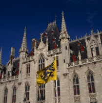 Main Square  Markt  Post Office building & flags