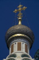 A cross on top of the dome of Saint Nicholas  Russian Church.