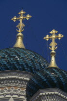 Two crosses on top of Saint Nicholas  Russian Church.