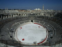 Nimes.  View over amphitheatre.