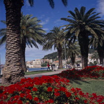 View along the colourful waterfront of the world heritage site.Colorful