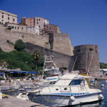 View over harbour toward the Citadel.Colorful