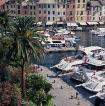 View over the colourful harbour.Bari Province Colorful