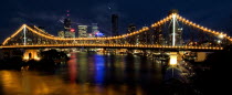 The Story Bridge - Brisbane CBD Behind and Lightening StormCentral Business District Antipodean Aussie Australian Oceania Oz Storey