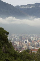 View over city from Valle Arriba  with Avila mountain in the back-ground.