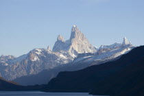 Fitzroy mountains in background. Trek from Glacier Chico  Chile  to El Chalten  Argentina