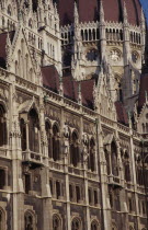 Part view of exterior facade of Parliament building.Eastern Europe  Eastern Europe