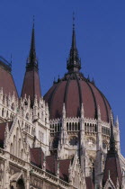 Part view of domed roof and exterior facade of Parliament building.Eastern Europe  Eastern Europe