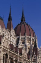 Part view of domed roof and exterior facade of Parliament building.Eastern Europe  Eastern Europe