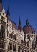 Part view of exterior facade of Parliament building.Eastern Europe  Eastern Europe