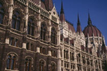 Part view of exterior facade of Parliament building.Eastern Europe  Eastern Europe