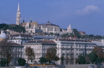 Cityscape.  View towards Castle Hill with Matyas Church and the Fisherman s Bastion.Matthias  Mathias  Eastern EuropeMatthias  Mathias  Eastern Europe