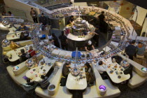 Bluewater shopping mall  Yo Sushi conveyor Japanese restaurant.Great Britain Shopping Centre UK United Kingdom