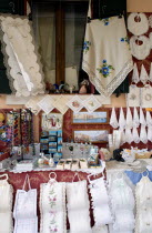 A lace shops on the lagoon island of Burano the historic home of the lacemaking industry in the region