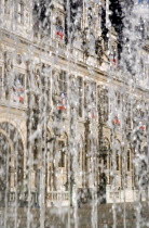 The Hotel de Ville  Town Hall  seen through water rising from a fountainEuropean French Western Europe