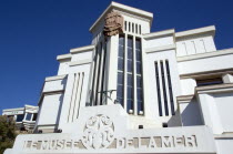 The Basque seaside resort on the Atlantic coast. The Art Deco facade of the Musee de la Mer aquarium and fishing museum