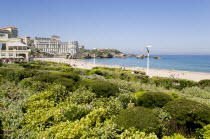 The Basque seaside resort on the Atlantic coast. The Grande Plage beach.