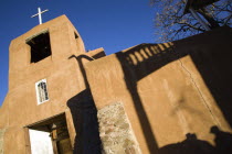 The San Miguel Mission church built in the adobe style