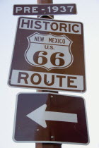 Roadsign on The Old Santa Fe Trail for the Historic Route 66