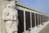 World War Two Naval Memorial on Southsea seafront designed by Sir Edmund Maufe with sculpture of a sailor by Sir Charles Wheeler