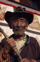 Portrait of a pilgrim to Jokhang Temple