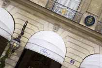 The Ritz Hotel entrance in Place VendomeFrench Western Europe European