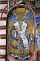 Fresco  Nativity Church  Rila Monastery.TravelTourismHolidayVacationAdventureExploreRecreationLeisureSightseeingTouristAttractionTourHistoryHistoricHistoricalNativityChurchReligionReligiousBuildingArchitectureArchitecturalTranquilityTranquilCalmPeacefulChristianityOrthodoxHolyDivineChristianTheologyPrayPrayerWorshipWorshippingWorshipingFaithBulgariaBulgarianEastEasternEuropeEuropeanCalendarVividVibrantStunningStrikingRilaMonasteryMonasticFrescoFrescosFrescoesMuralArtArtisticPaintingPaintedGraphicIllustrationIllustrativeIconColourfulColorfulColouredColoredColourColorOrnateUNESCOWorldHeritageSiteRilskiMuseumGalleryOutsideExternalExteriorEastern Europe