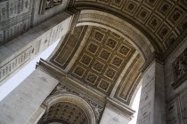 The central arch of the Arc de Triomphe with incsriptions listing the battles won by Napoleons armiesEuropean French Western Europe