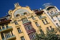 The Art Nouveau Grand Hotel Europa and Meran Hotel in Wenceslas Square in New TownPraha Ceska Eastern Europe European