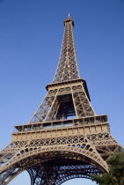 Angled view looking up at The Eiffel TowerEuropean French Western Europe