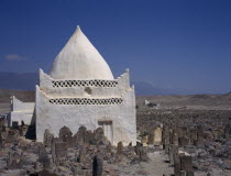 Medieval tomb of Bin Ali  a holy man in the early days of Islam  and adjacent cemetery in ancient capital of Dhofar  70 km east of Salalah.Marbat History Islamic Male Men Guy Middle East Omani Religi...