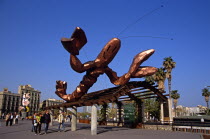 Lobster sculpture  Passeig de Colom.TravelTourismHolidayVacationExploreRecreationLeisureSightseeingTouristAttractionTourPasseigdeColomBarcelonaSpainSpanishEuropeEuropeanUnionEUCa...