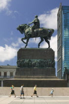 Statue of Jose G Artigas that stands on top of his mausoleum in Plaza Independencia.Jon Hicks.UruguayLatin AmericaSouth AmericaTravelTourismHolidaysMontevideoStatueUrbanArtigasAmerican His...